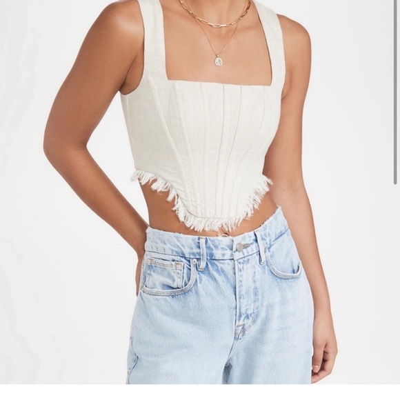 Staud Cotton Corset Top - Picture 1 of 4